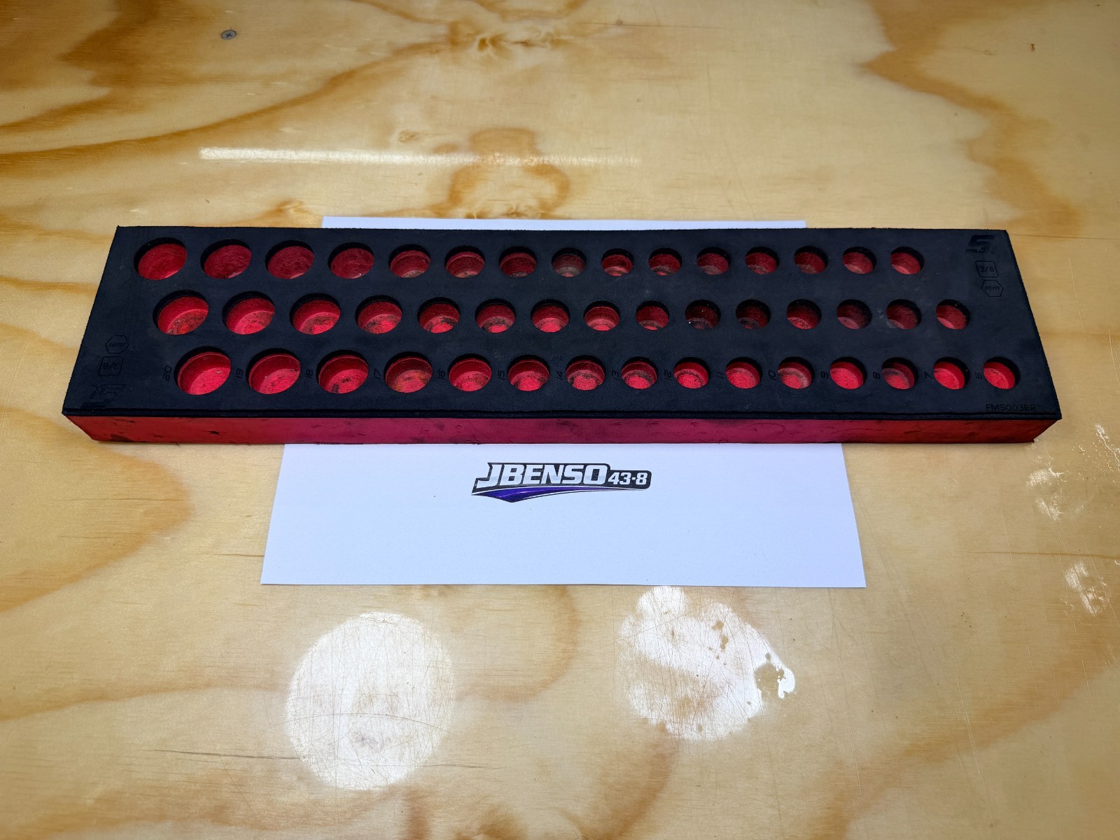 Snap-on Tools USED RED FOAM Tray for 45pc 3/8″ Drive Metric Socket Set FMS003BR