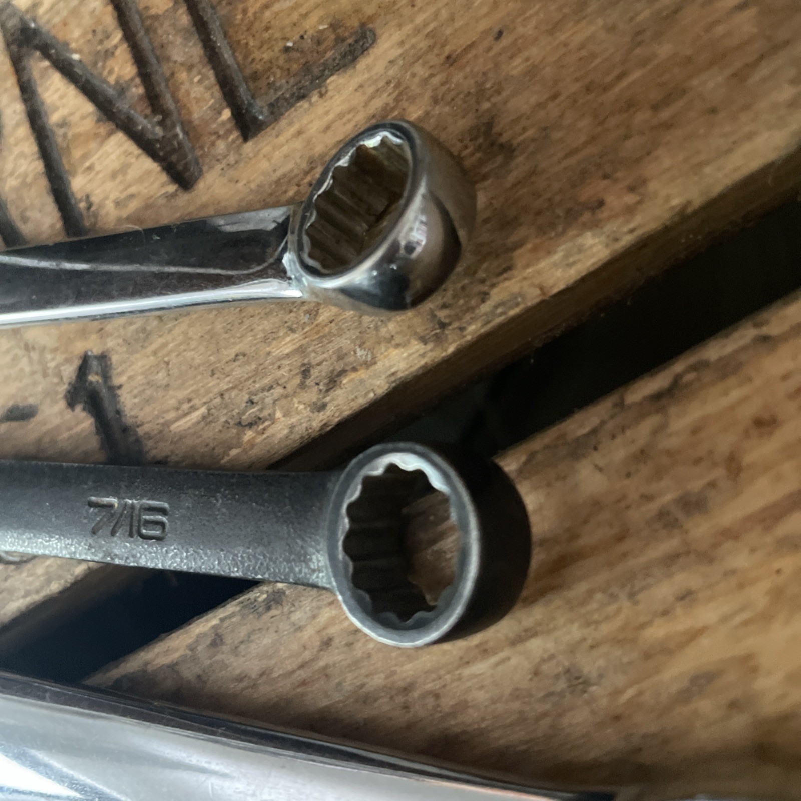 Snap-On Wrench Lot X 4 Chrome/ Industrial Finish 3/4 – 11/16 – 7/16 X 2 GOEX OEX