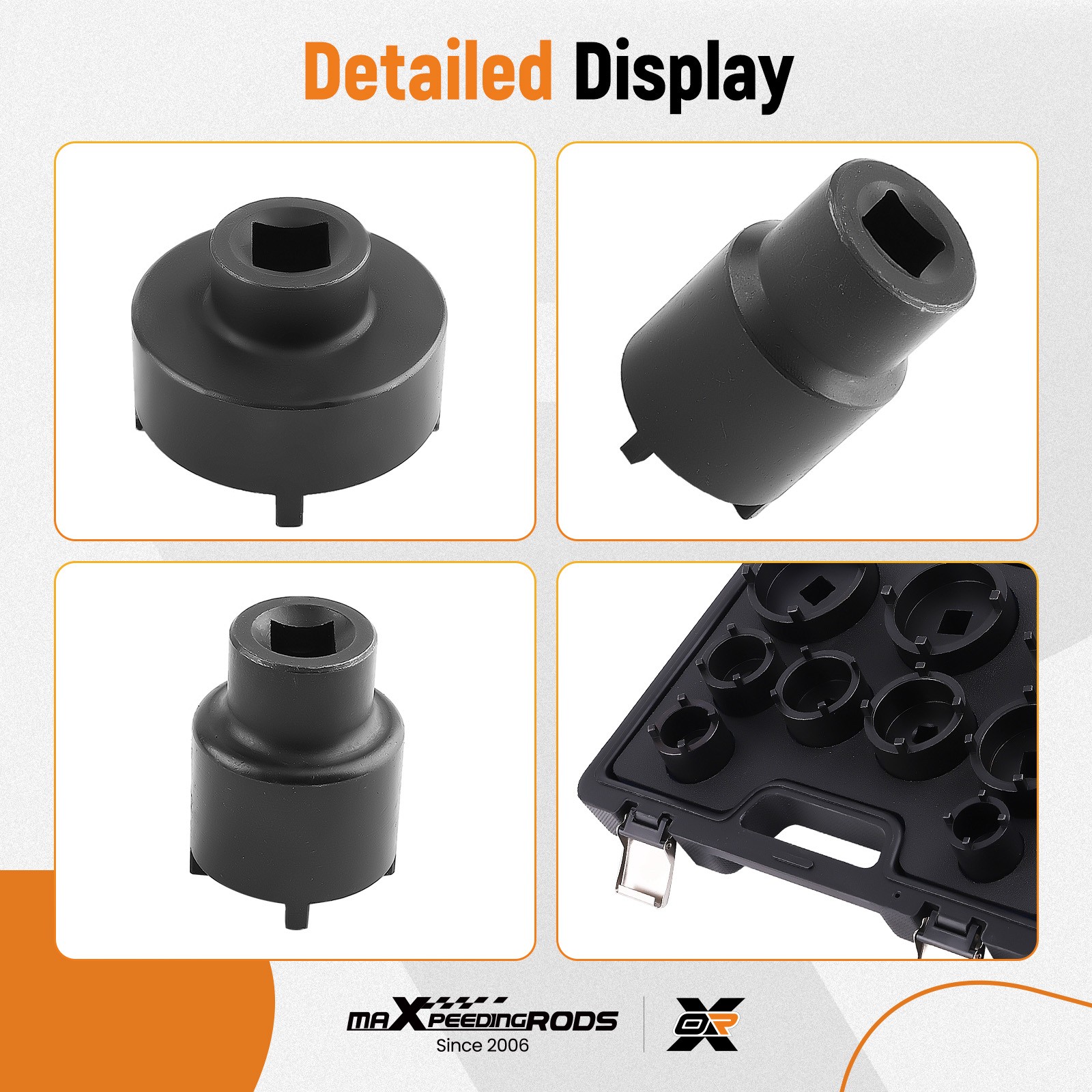 9X 1/2″ & 3/4″ DRIVE GROOVED LOCK NUTS SOCKET SET FOR KM4, KM5, KM6, KM7, KM8