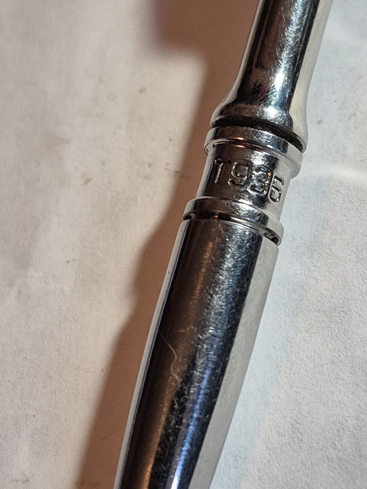SNAP ON T936 1/4» DRIVE RATCHET 4 1/2» LONG STUBBY USA MADE USED CONDITION