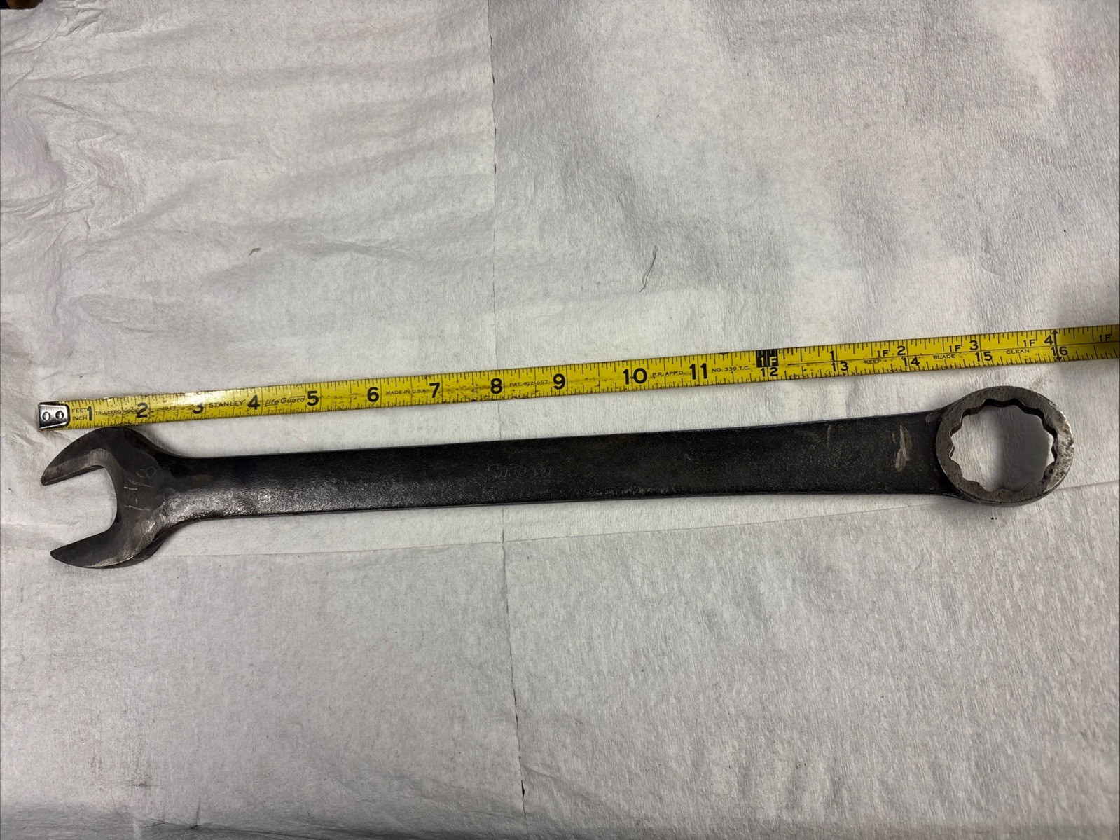 Vintage Snap On 1-1/8” SAE Combination Wrench Ground Thin On Both Ends