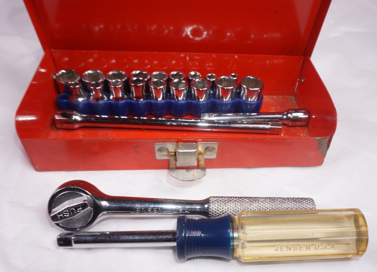 JENSEN 1/4 INCH SOCKET SET 21 PIECE 354B105 NICE COLLECTABLE METRIC AND SAE
