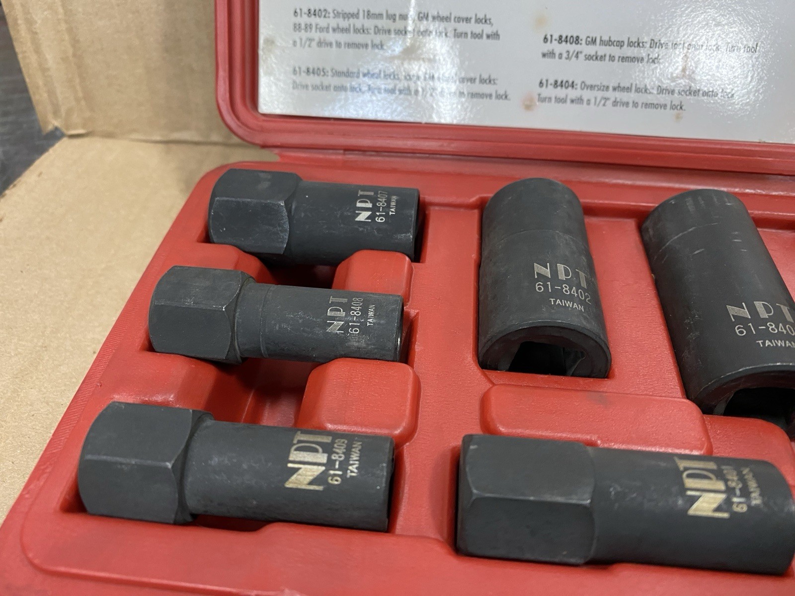 NAPA Professional 61-0321 Wheel Lock Removal Kit Set 9 Pieces