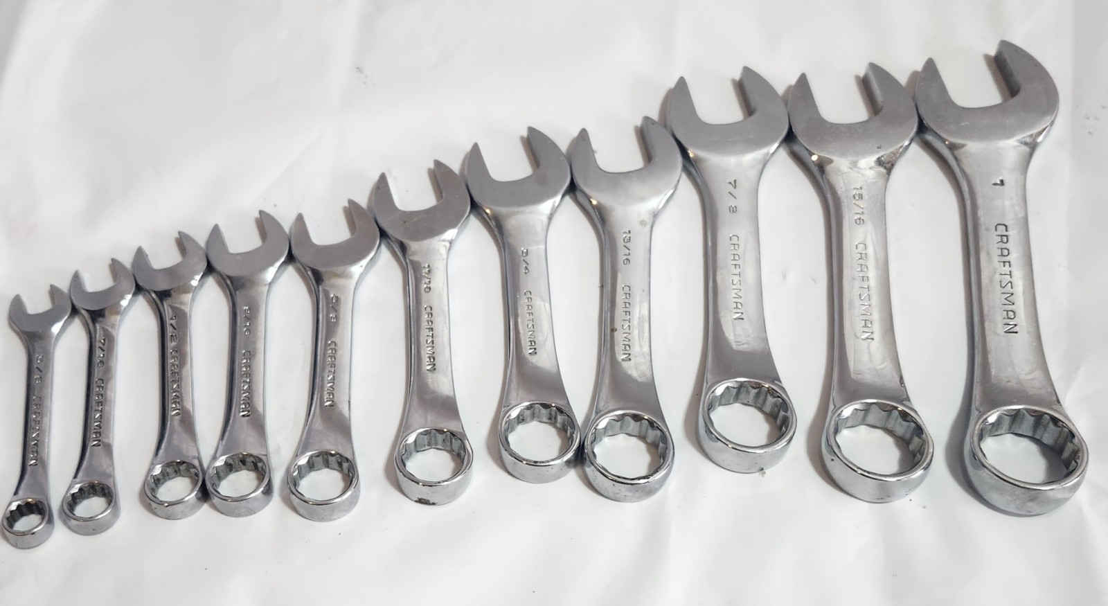 Craftsman 11-Piece SAE Stubby Combination -K- Series Wrench Set Polished Finish