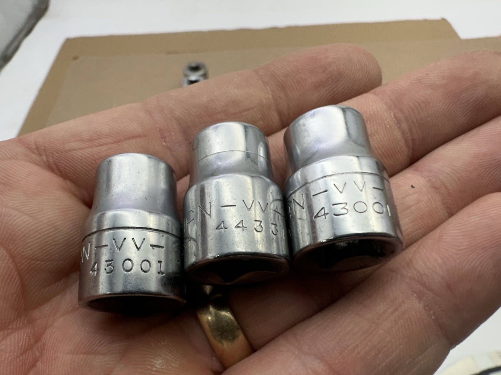 Vintage Craftman VV 49pc Set SAE 3/8″ Dr 12/6 Pt Socket Lot – 3/8-3/4” Vtg USA