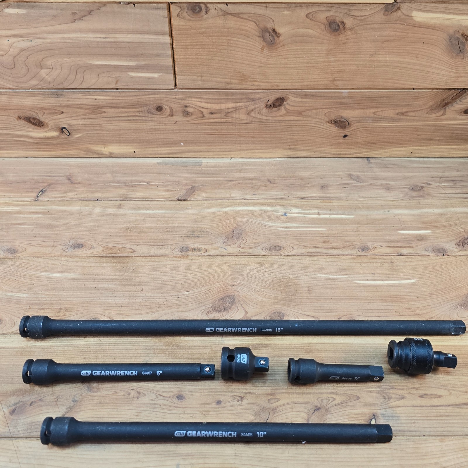 GearWrench 3/8″ Drive Impact Extension Set 6 PC 3″ 6″ 10″ 15″ Swivel &Adapter