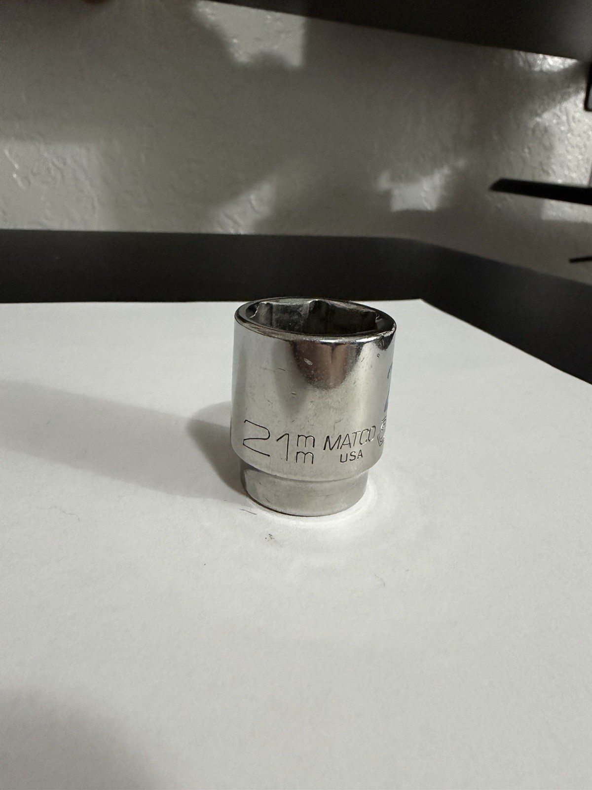 Matco Tools USA B21M6A 21mm Metric Shallow Socket 3/8″ Drive 6 Point Chrome