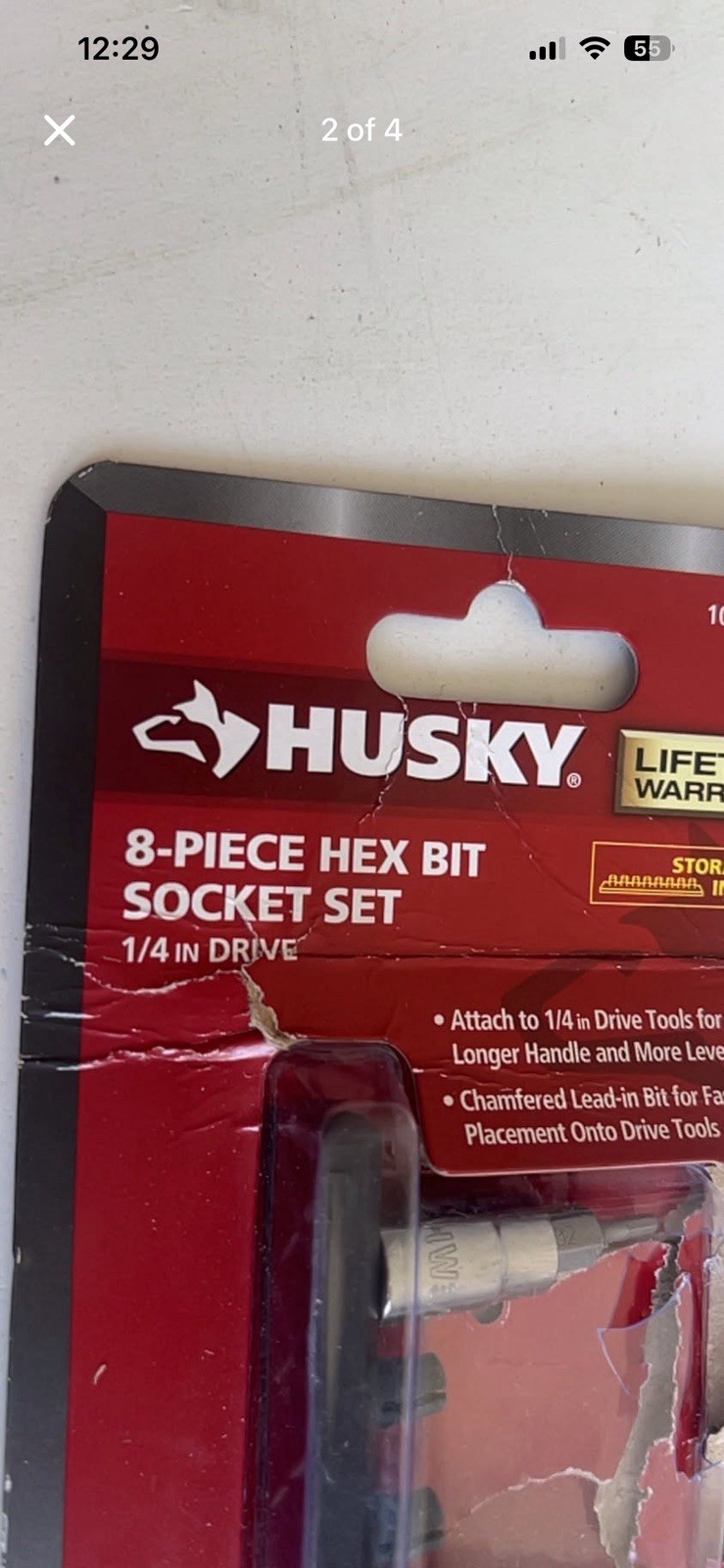 New hex bit socket set has 8 pieces, 1/4 inch drive. Includes storage rail