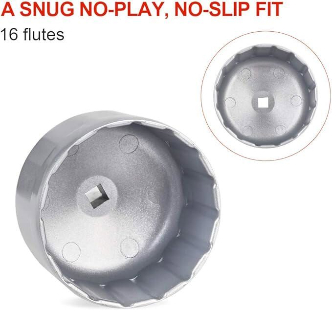 86mm 16 Flute Oil Filter Wrench Tool Cartridge Housing Cap For BMW Volvo Vehicle