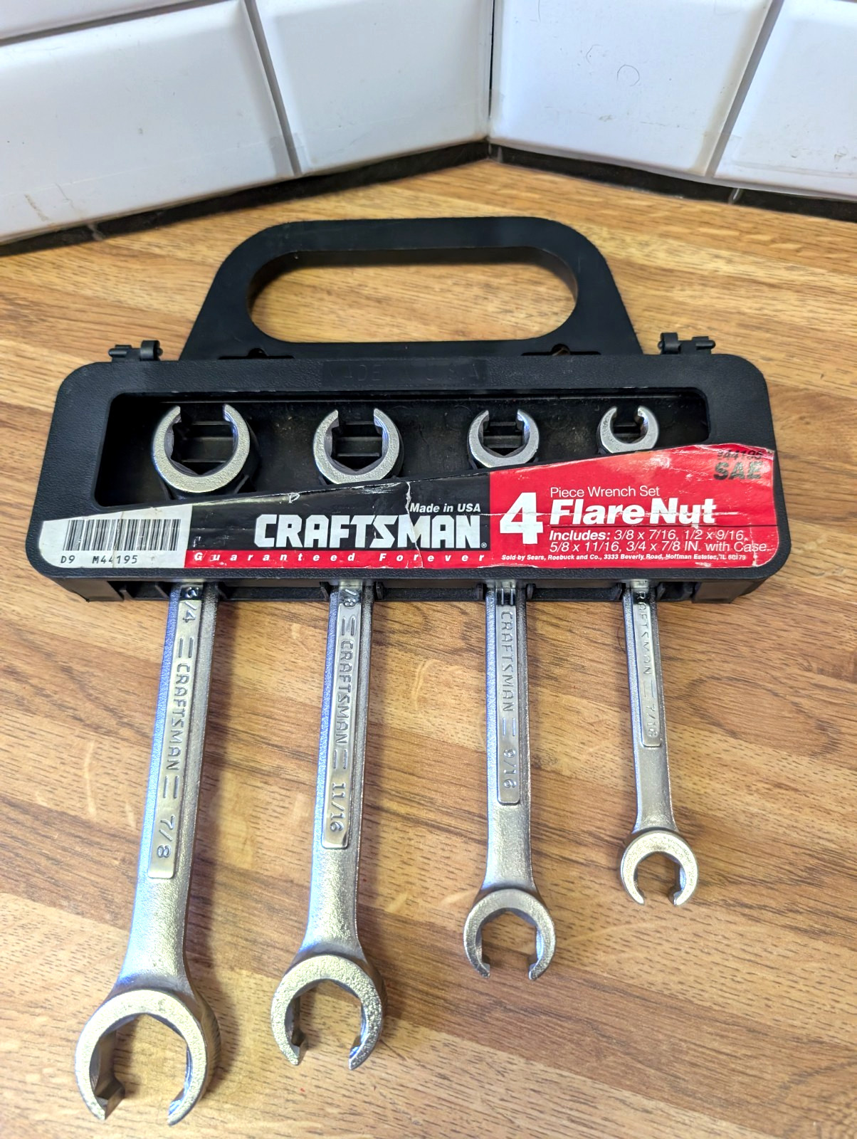 VINTAGE CRAFTSMAN 44195 4pc SAE FLARE NUT LINE WRENCH SET with CASE – VGC USA
