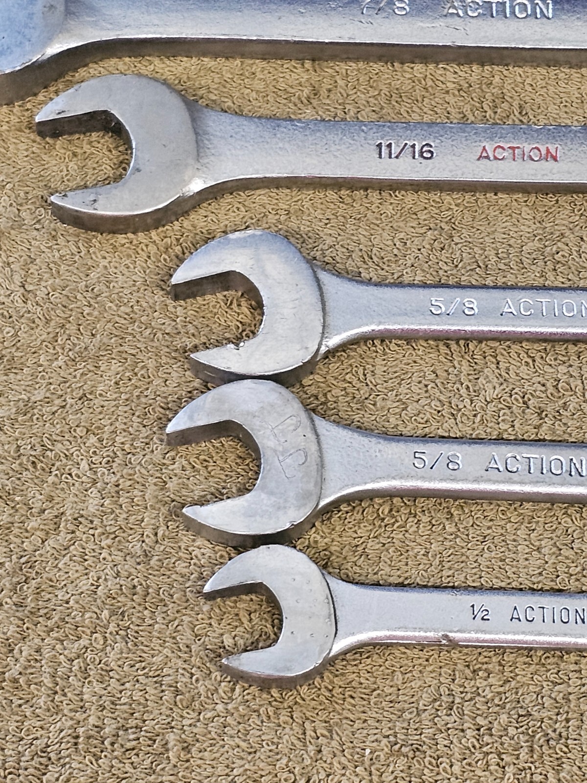 7 Action Combination Wrench Set Sae 7/8 11/16 5/8 1/2 34028 2028A 34122 2020 USA