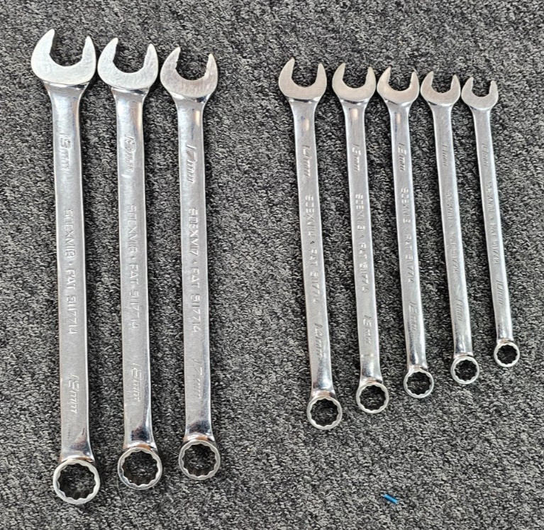 Snap-On SOEXM 12Pt Metric Combination Wrenches, 10,11,12,13,14mm & 17,18,19mm