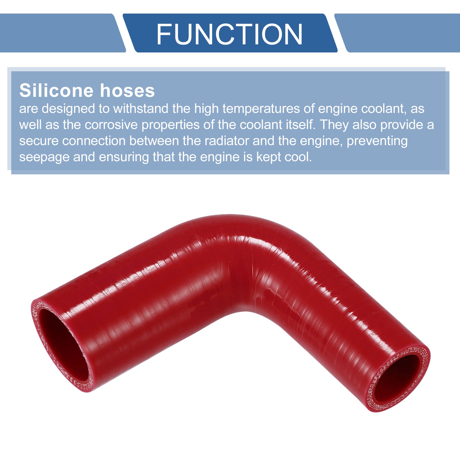 25-35mm 0.98″-1.38″ ID 90mm 3.54″ Length 90 Degree Red Silicone Pipe