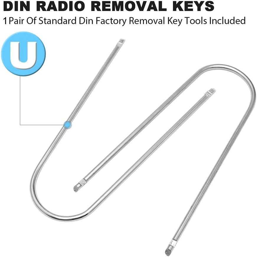 Durable U-Shaped Car Radio Pry Tools – 2PCS Stainless Steel Kit for Vehicles