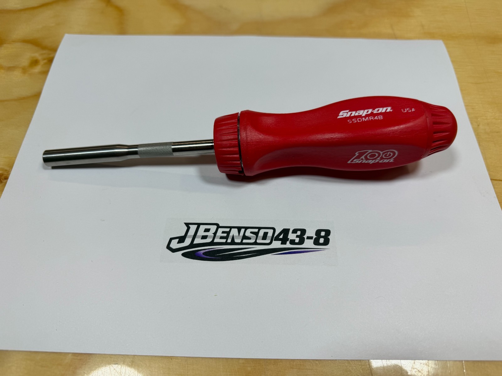 Snap-on Tools NEW 100th Anniversary CLASSIC RED Ratcheting Screwdriver w/o bits