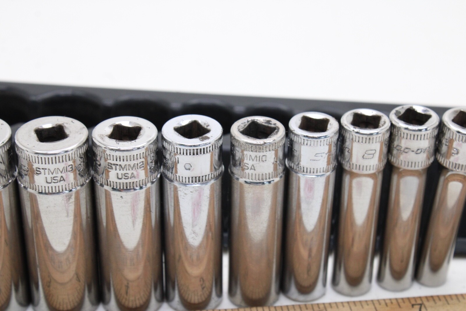 Snap-on 112STMMY 5-15mm 1/4″ Drive 12 Piece 6 Point Metric Deep Socket Set USA