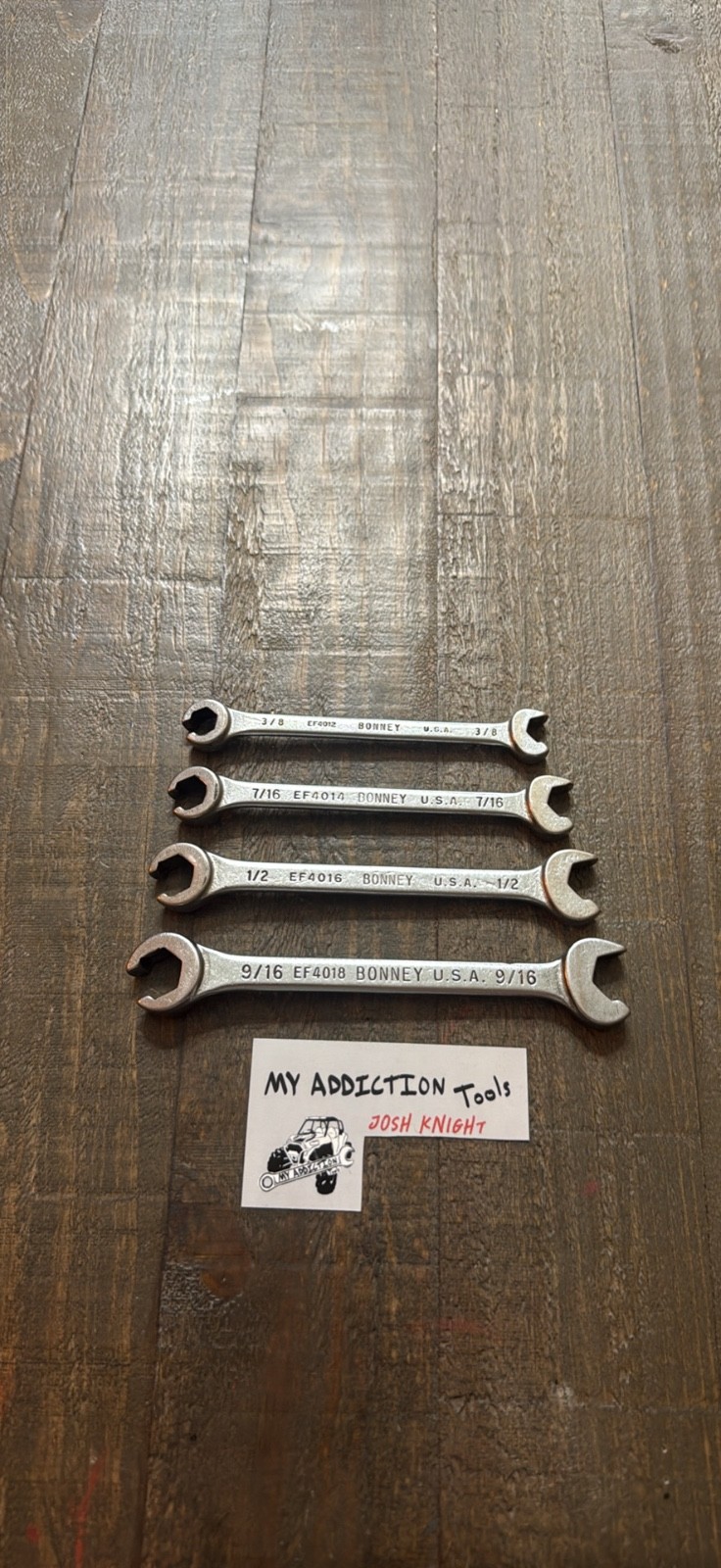 Bonney vintage USA line speed wrench 4 piece SAE set