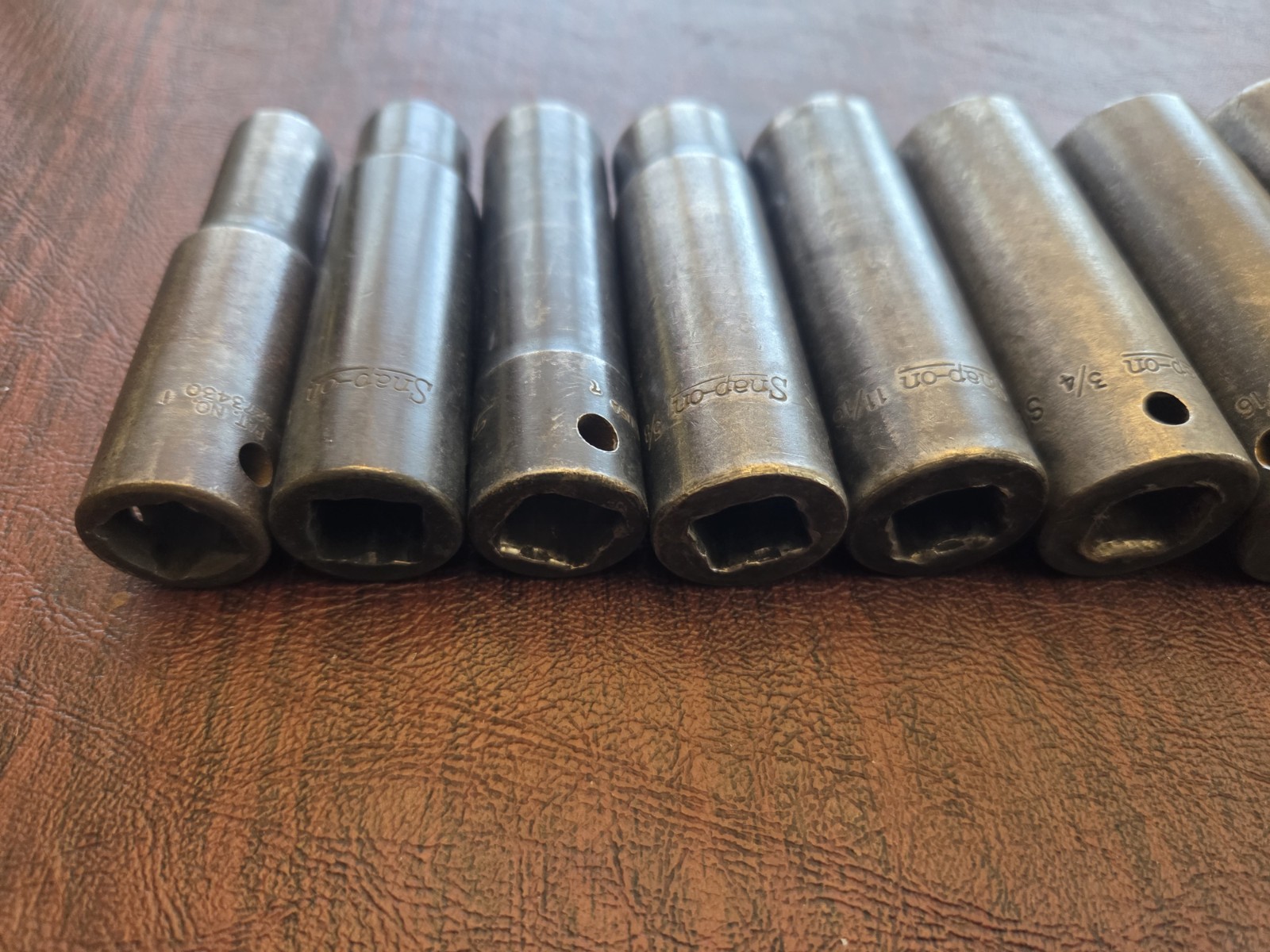 Snap On Tools Large 13 Piece Deep SAE 6 Point Impact Socket Set 7/16″ TO 1-1/4″