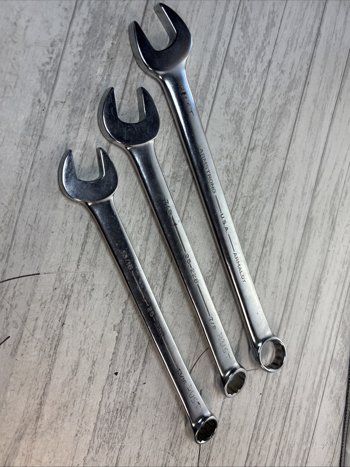 Armstrong Combination Wrench Set 3 Pc – 13/16, 7/8, & 1 (25-226 25-228 25-232)