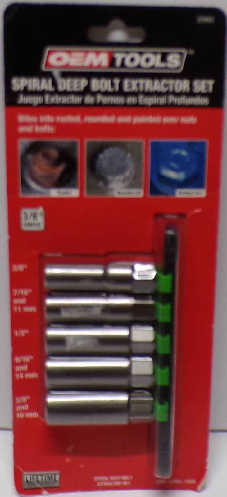 OEM Tools 22993 Spiral Deep Bolt Extractor Set 3/8″ Drive