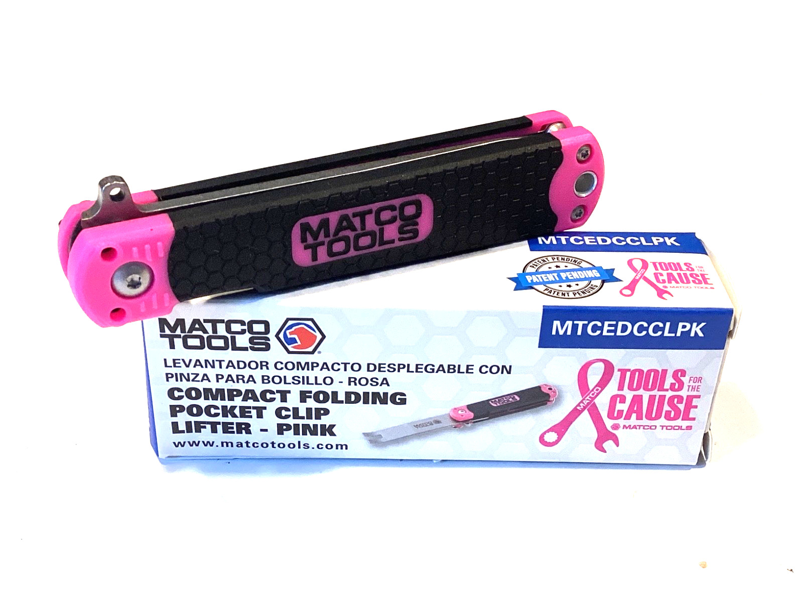 Matco Tools NEW PINK Compact Folding Pocket Snap Locking Clip Lifter MTCEDCCLPK
