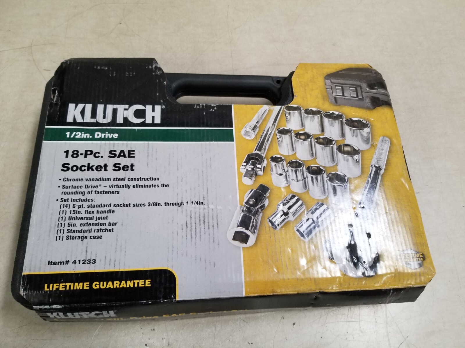 Klutch 41233 18 Piece 0. 50 inch – Drive SAE Socket Set