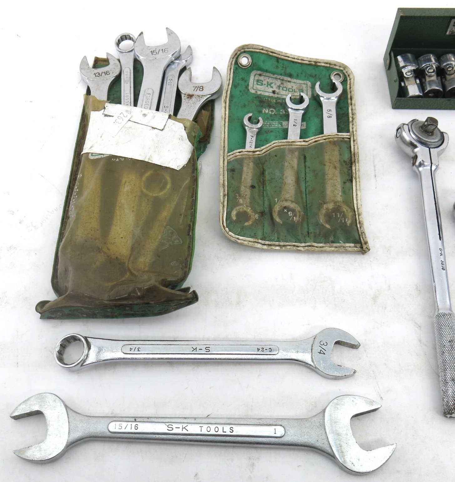 Lot Of 26 Various SK Tools Ratchets Combination Wrenches Socket Accessories