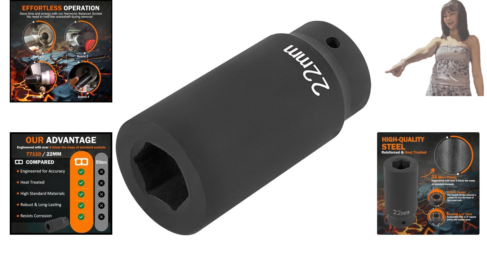 22mm Heavy-Duty Harmonic Balancer Socket – Unmatched Power & Durability