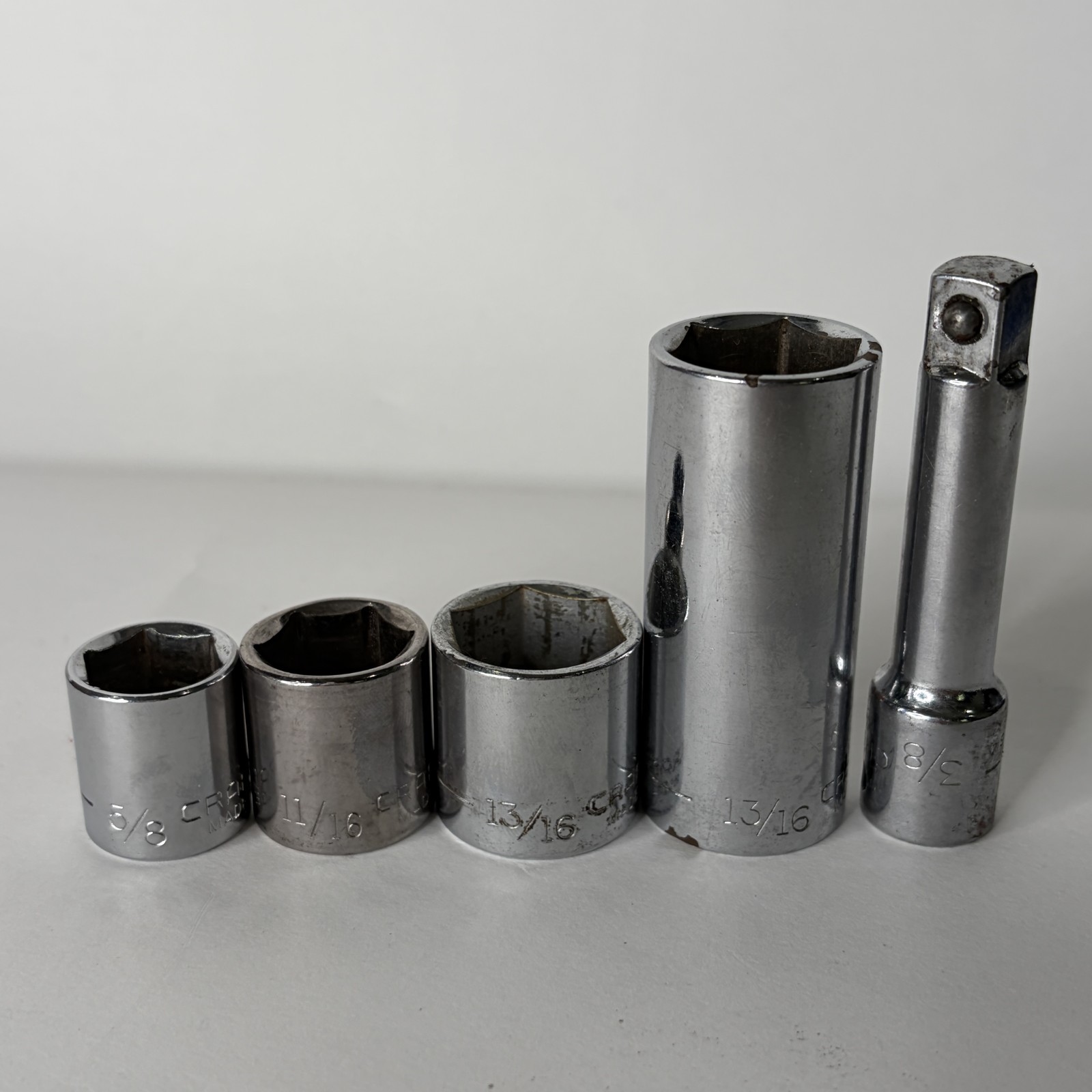 Vintage Craftsman Wrench Socket 3/8″ Drive Lot of 13 Multiple Sizes Made In USA