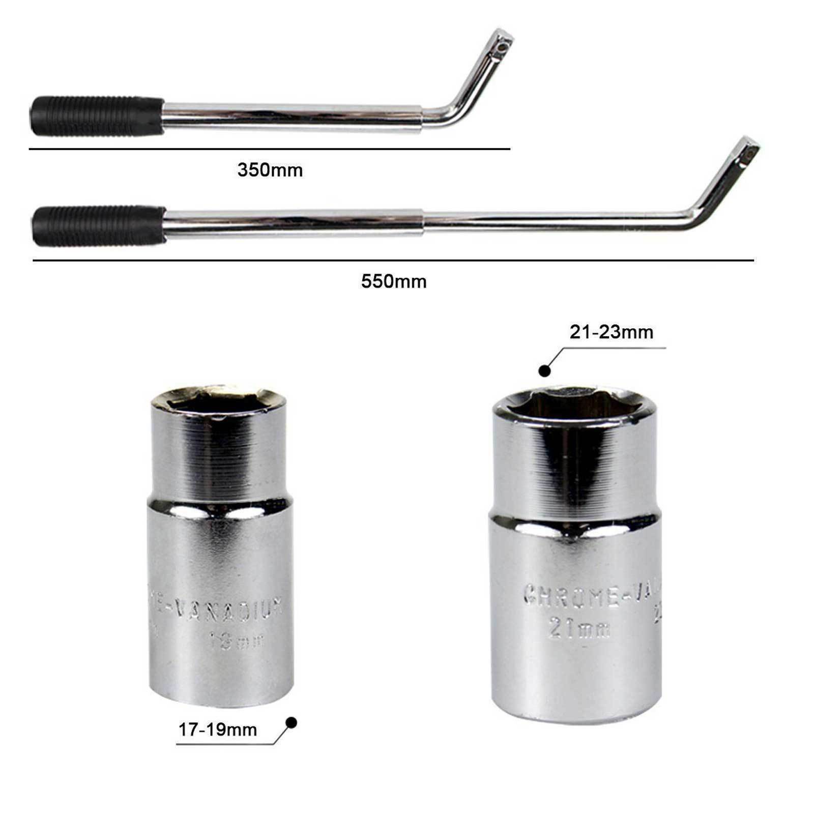 4 Way 17/19mm 21/23mm Telescoping Tire Lug Nut Wheel Wrench Universal Nut Socket