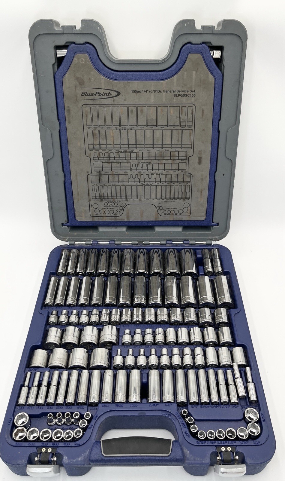Blue Point 155pc 1/4”+3/8”Dr General Service Set BLPGSSC155 SAE/Metric