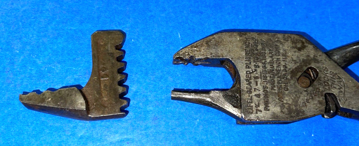 EIFEL TOOLS VINTAGE GEARED PLIERENCH 7 INCH 1 EXTRA HEAD