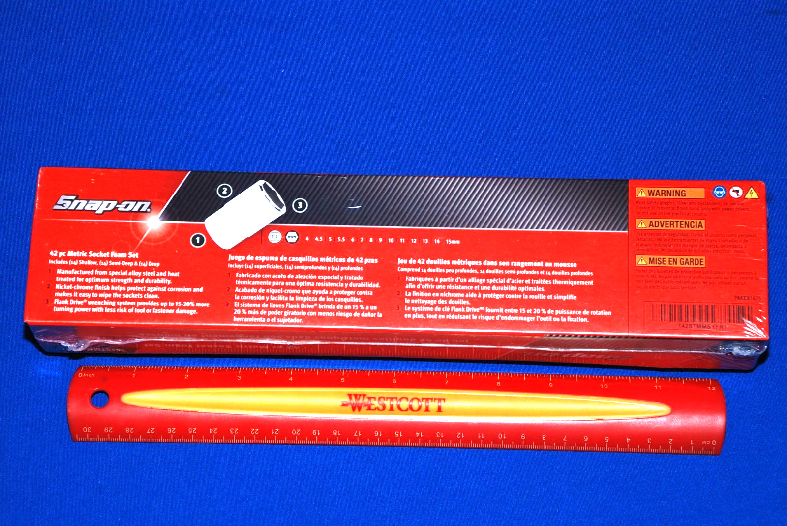 Snap-on NEW 42 PIECE 1/4″ Drive 6-Point Metric Socket Set with Red PRO-FI Foam