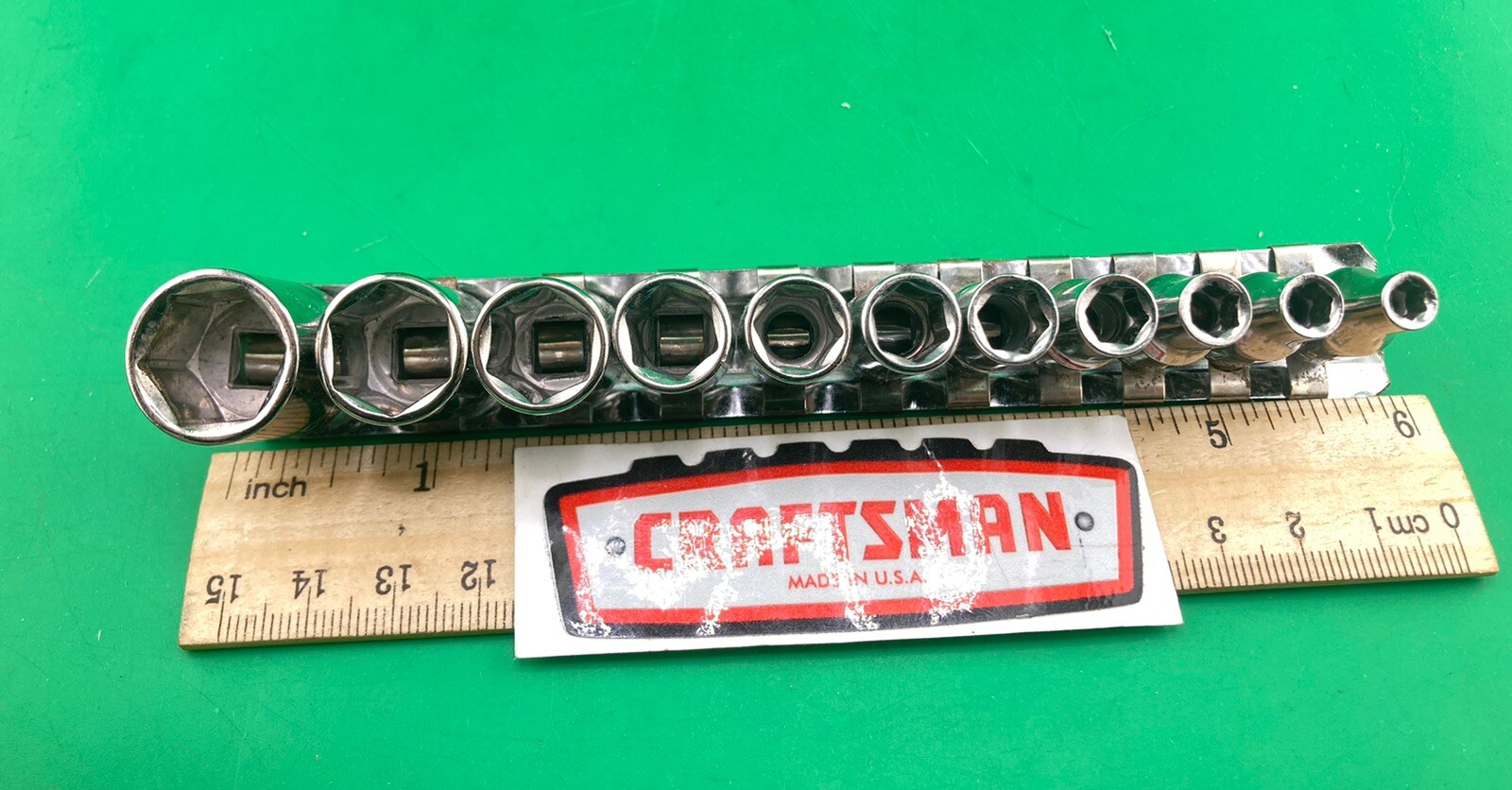11 Piece Craftsman USA 1/4” Drive 6 Point SAE 9/16” To 5/32 Racked Set Lot(NOS)