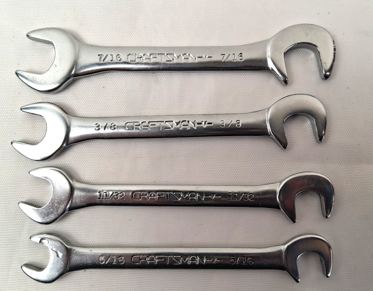 Craftsman 8 Pc Open End Ignition Wrench Set #9 4306 Vintage V Series