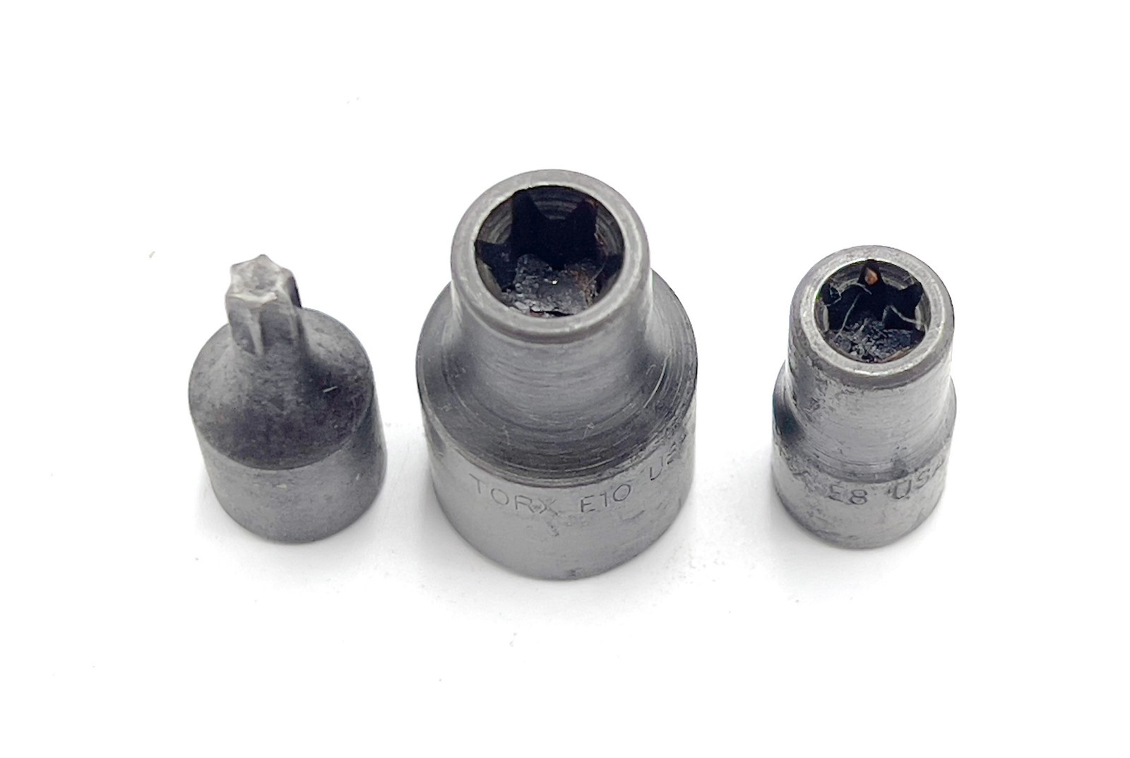 3pc Impact Sockets, External Torx 1/4″ E-8 & 3/8″ E-10 + FREE Square 1/4″ T-27