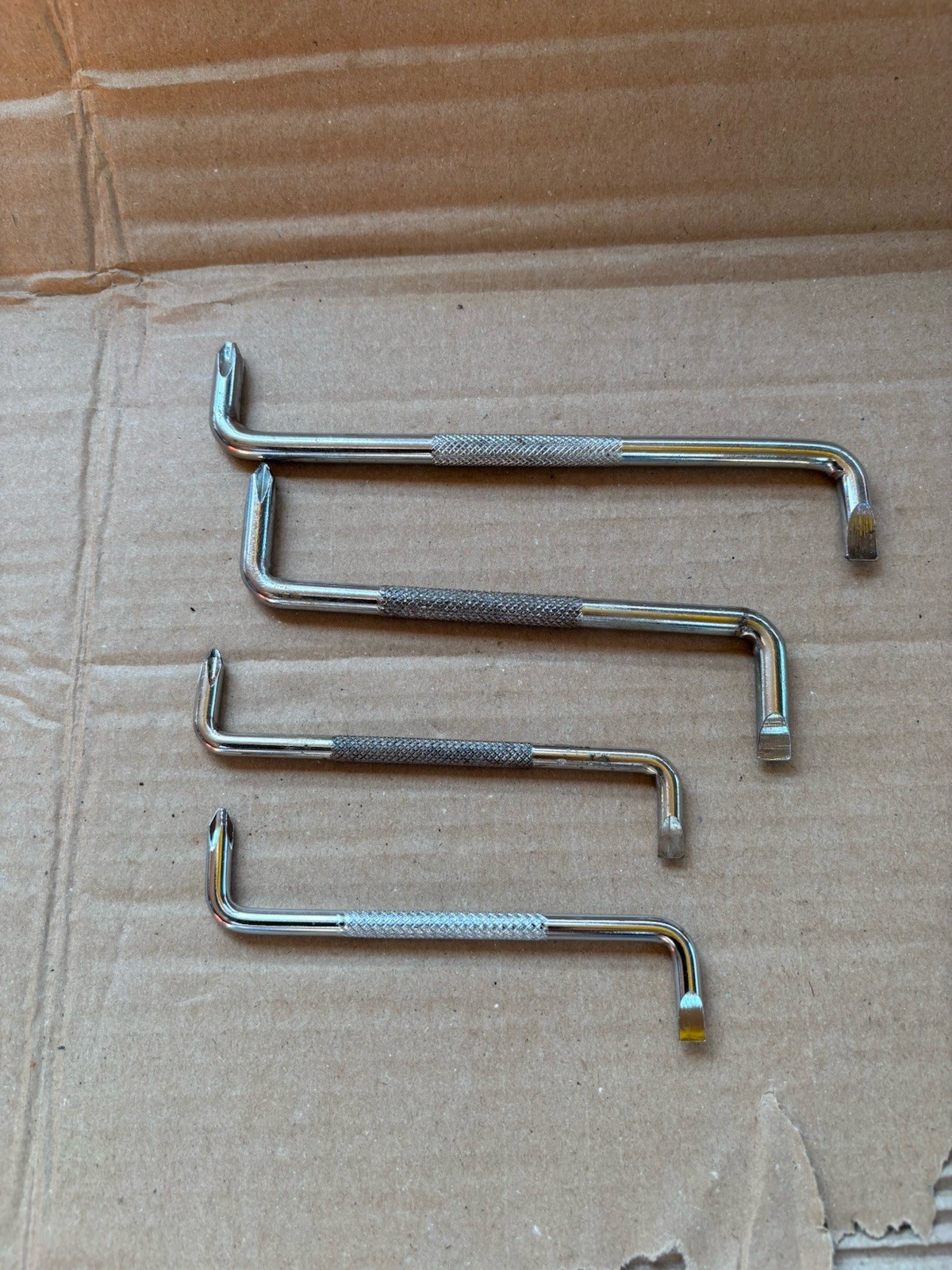 Set Of 4 X Vintage Phillips & Flat Head Offset Screwdrivers