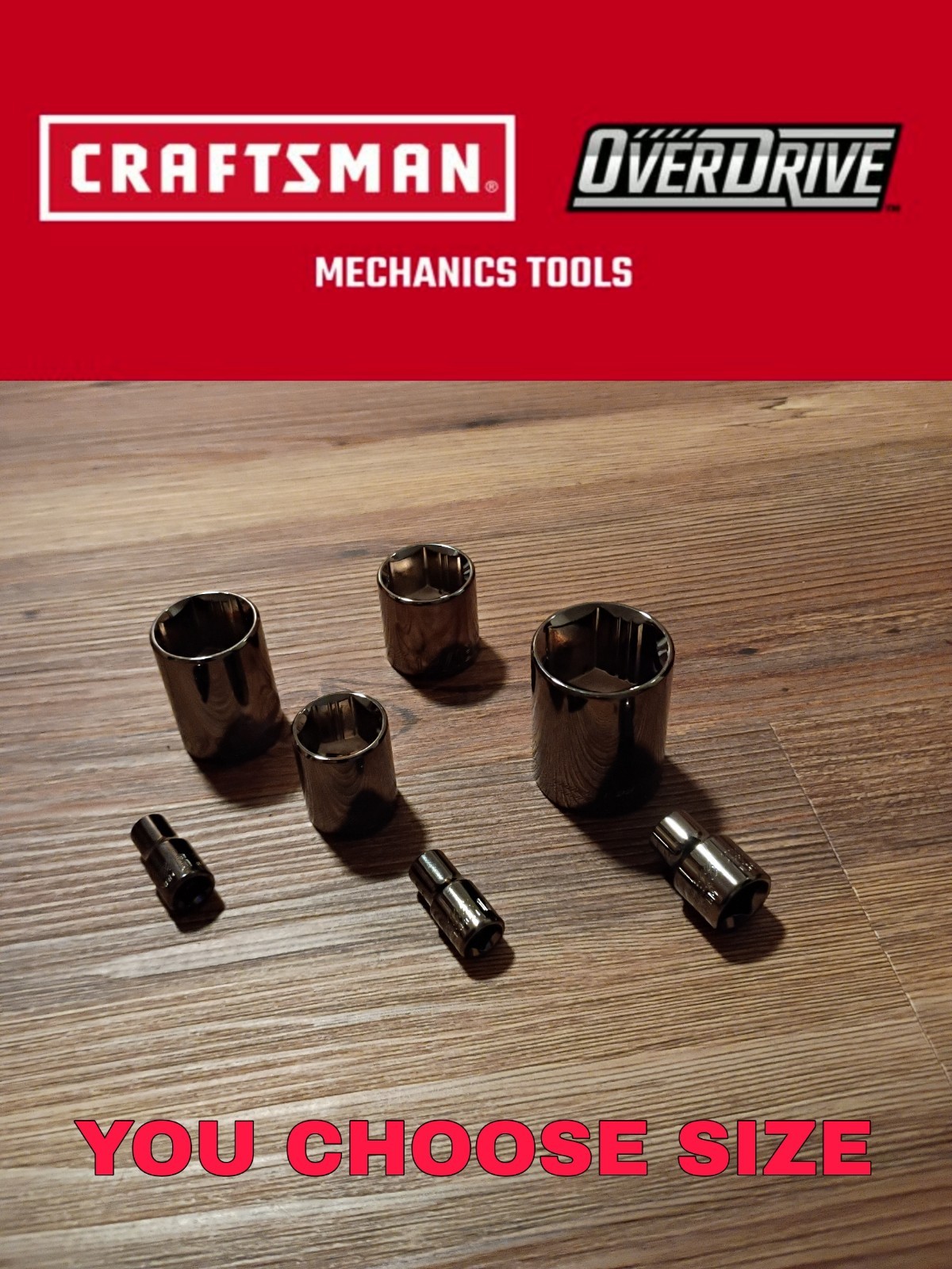 New Craftsman OVERDRIVE Sockets 1/4″ 3/8″ 1/2″ drive all sizes Metric SAE