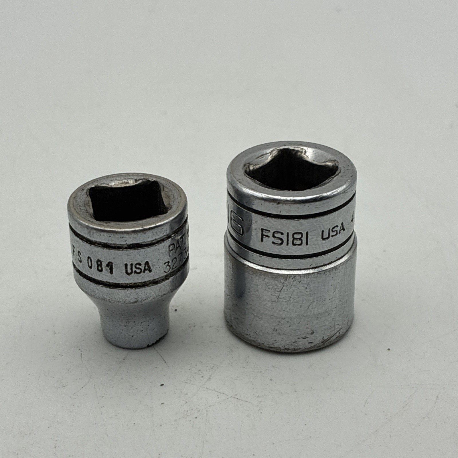 2 SNAP-ON TOOLS – SAE 1/4″ & 9/16″ Drive Chrome Deep Socket 6 Point FS081 FS181