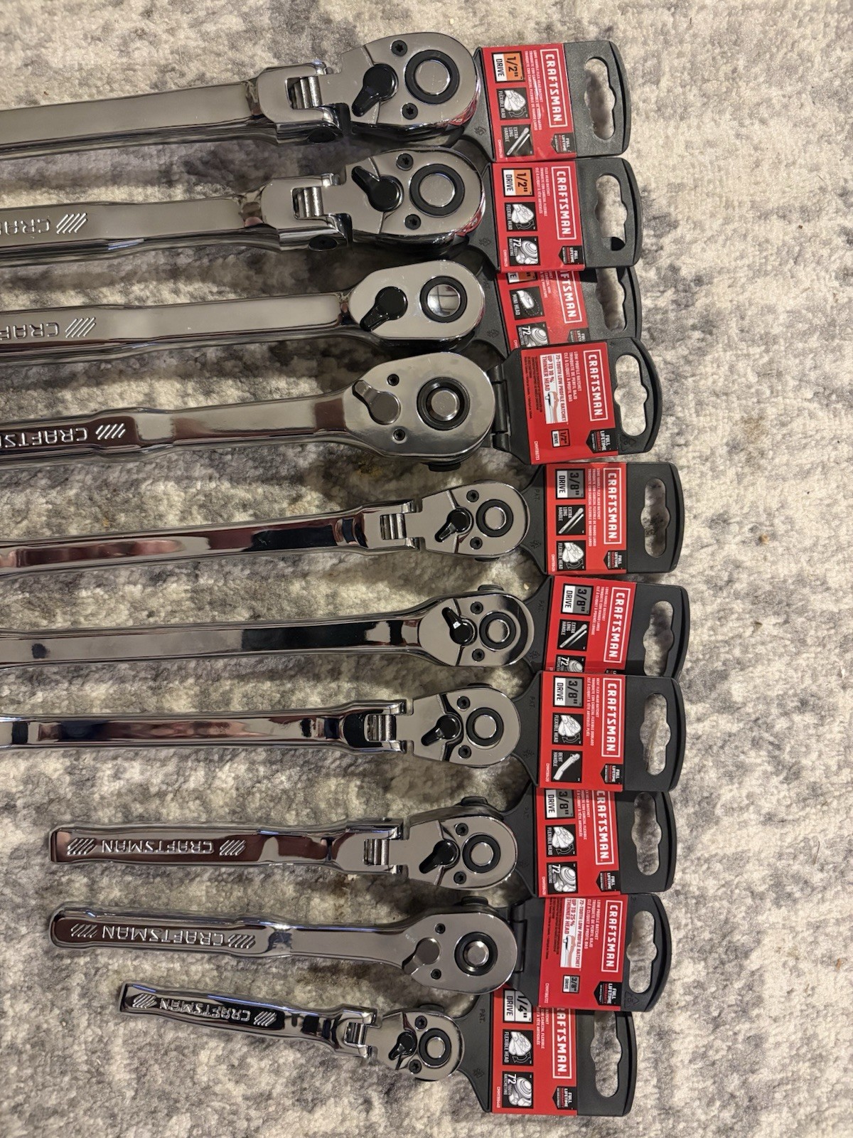 Craftsman 10 Piece Ratchet Set with 6 Flex Heads $585 Value Package