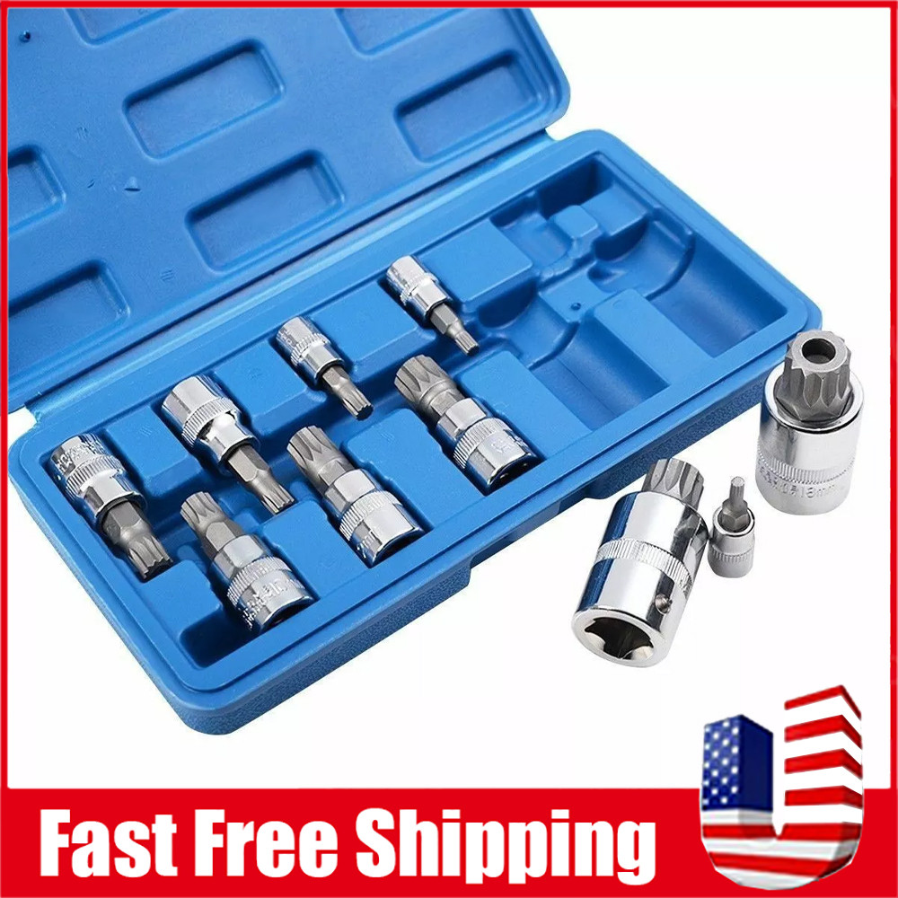 10PCS XZN Triple Square 12 Point Spline Bit Socket Set 4MM – 18MM 1/2″ 1/4″ 3/8″