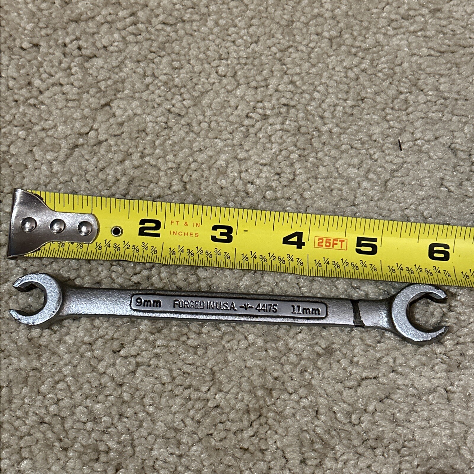 Vintage Craftsman 9mm x 11mm Flare Nut Wrench -V- 44175 USA Nice! USED