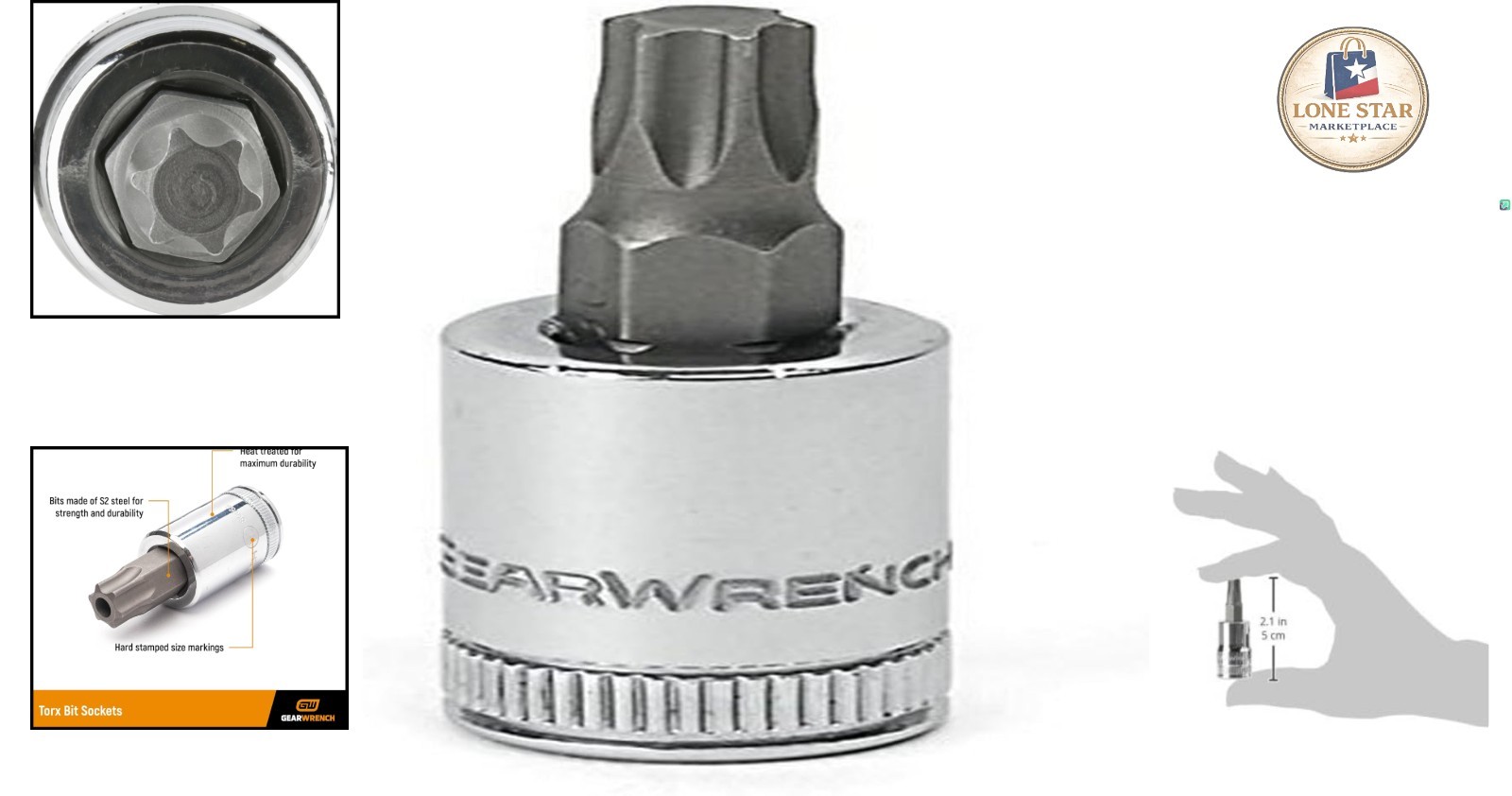3/8″ Drive Torx Bit Socket T40 – Durable Alloy Steel, Polished Finish, 2 Pieces