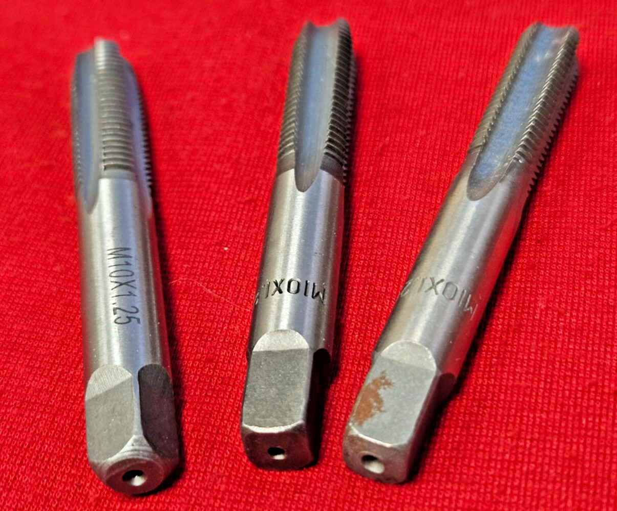 M10 x 1.25 Tap Set Irwin 2739 3PC USA Hanson Carbon Steel 10mm