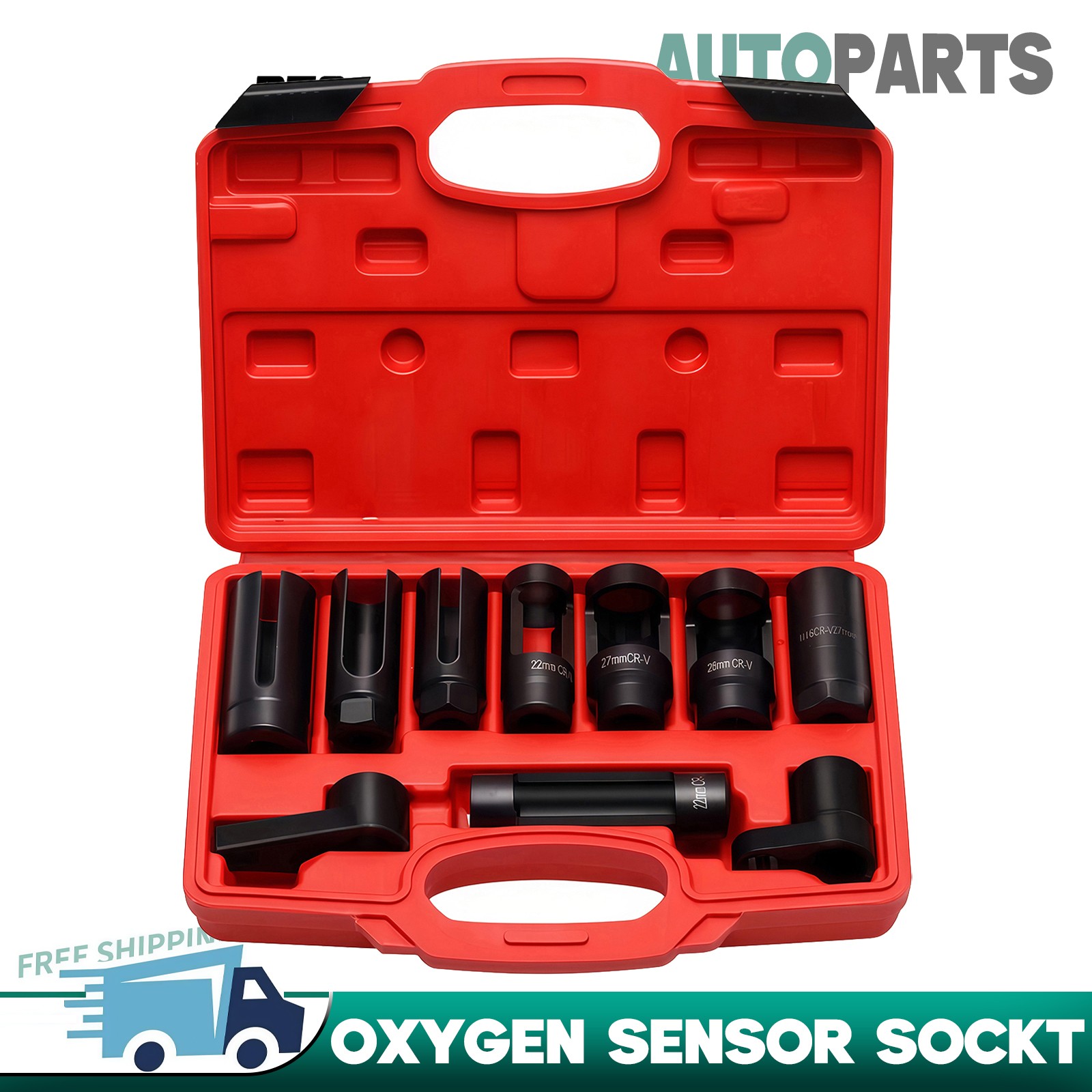 10pc O2 Oxygen Sensor Socket Wrench Removal Tool 3/8″ 1/2″ Drive x 7/8″ 22mm Set
