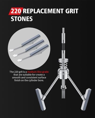 Adjustable Engine Cylinder Hone Tool Set with 11 Replacement Stones, 3/4″ to 7″