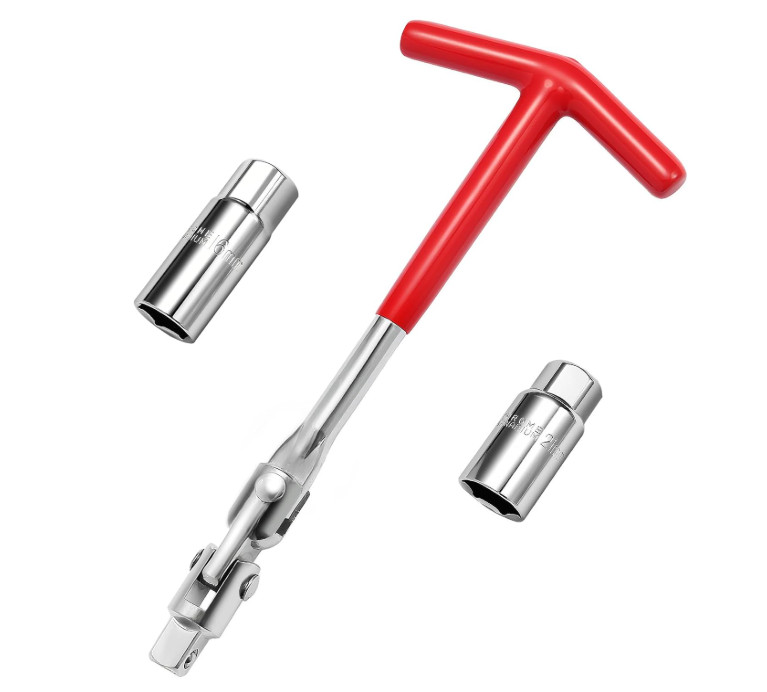 3Pcs Spark Plug Socket Wrench Set T-Handle Universal Tool Kit