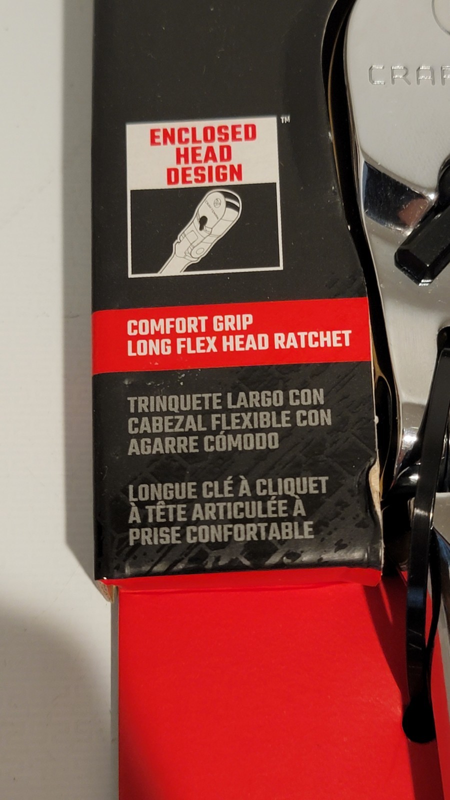 Craftsman V-Series 1/2″ Drive Extended Reach Flex Head Ratchet Comfort Grip New