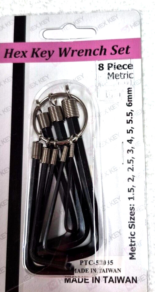 8 PC. HEX KEY WRENCH SET METRIC HEX KEY ALLEN TYPE METAL