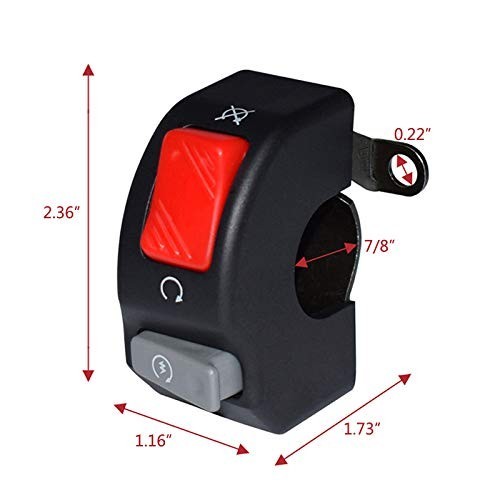 12V Right Motorcycle Switches 7/8″ 22mm Handlebar Mount Headlight Fog Light Horn